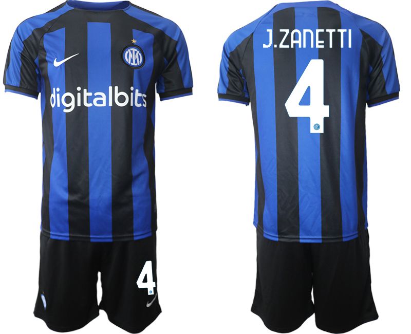 Men 2022-2023 Club Inter Milan home blue #4 Soccer Jersey
